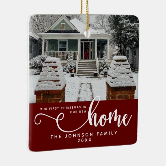 Gepersonaliseerd onze eerste Kerstmis in ons nieuw Keramisch Ornament (Rechts)