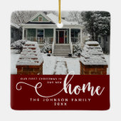 Gepersonaliseerd onze eerste Kerstmis in ons nieuw Keramisch Ornament (Achterkant)