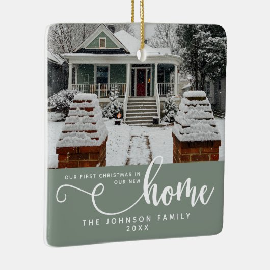 Gepersonaliseerd onze eerste Kerstmis in ons nieuw Keramisch Ornament (Rechts)