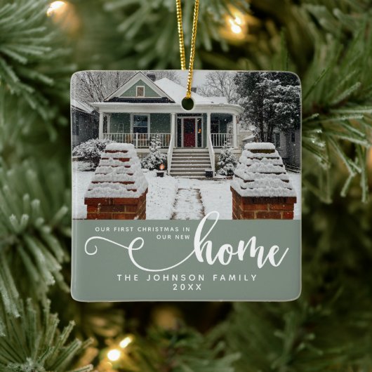 Gepersonaliseerd onze eerste Kerstmis in ons nieuw Keramisch Ornament (Boom)