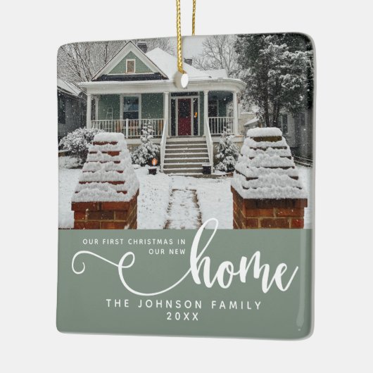 Gepersonaliseerd onze eerste Kerstmis in ons nieuw Keramisch Ornament (Links)