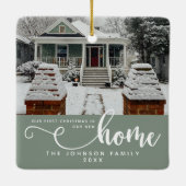 Gepersonaliseerd onze eerste Kerstmis in ons nieuw Keramisch Ornament (Achterkant)