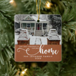 Gepersonaliseerd onze eerste Kerstmis in ons nieuw Keramisch Ornament<br><div class="desc">Vier het plezier van je eerste kerst in je nieuwe huis met ons gepersonaliseerde "Our First Christmas In Our New Home" Keramisch Ornament in een charmante terracotta tint. Dit elegante ornament is ontworpen om de speciale gelegenheid te markeren met een vleugje warmte en sophisticatie. Met een aanpasbare foto en tekst,...</div>