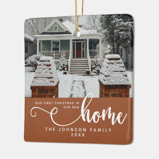 Gepersonaliseerd onze eerste Kerstmis in ons nieuw Keramisch Ornament (Links)