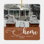 Gepersonaliseerd onze eerste Kerstmis in ons nieuw Keramisch Ornament (Achterkant)