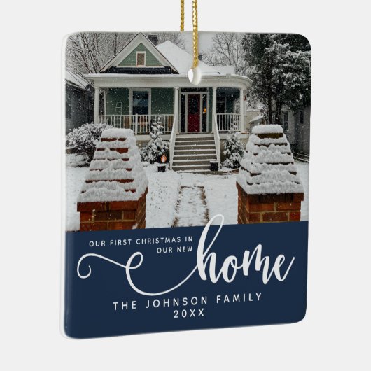 Gepersonaliseerd onze eerste Kerstmis in ons nieuw Keramisch Ornament (Rechts)