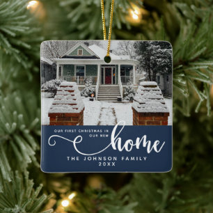 Gepersonaliseerd onze eerste Kerstmis in ons nieuw Keramisch Ornament
