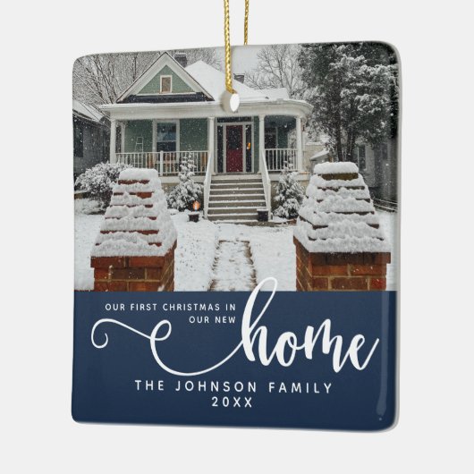 Gepersonaliseerd onze eerste Kerstmis in ons nieuw Keramisch Ornament (Links)