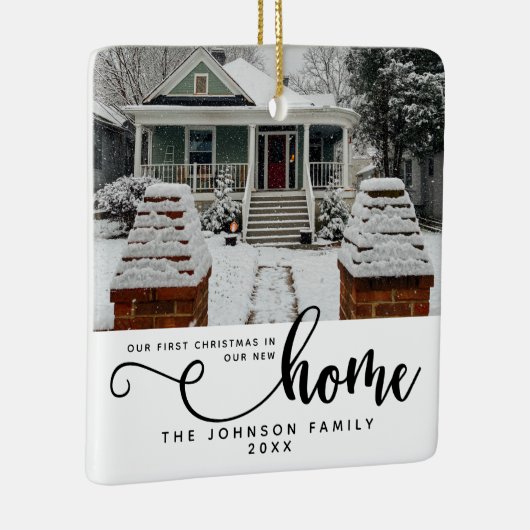 Gepersonaliseerd onze eerste Kerstmis in ons nieuw Keramisch Ornament (Rechts)