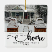 Gepersonaliseerd onze eerste Kerstmis in ons nieuw Keramisch Ornament (Achterkant)