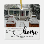 Gepersonaliseerd onze eerste Kerstmis in ons nieuw Keramisch Ornament (Voorkant)