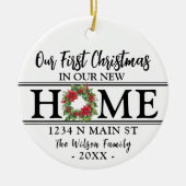 Gepersonaliseerd onze eerste Kerstmis in ons nieuw Keramisch Ornament (Voorkant)