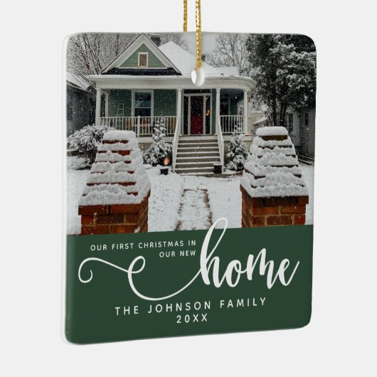 Gepersonaliseerd onze eerste Kerstmis in ons nieuw Keramisch Ornament (Rechts)