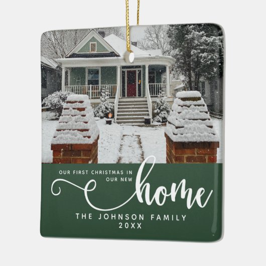 Gepersonaliseerd onze eerste Kerstmis in ons nieuw Keramisch Ornament (Links)