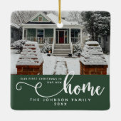 Gepersonaliseerd onze eerste Kerstmis in ons nieuw Keramisch Ornament (Achterkant)