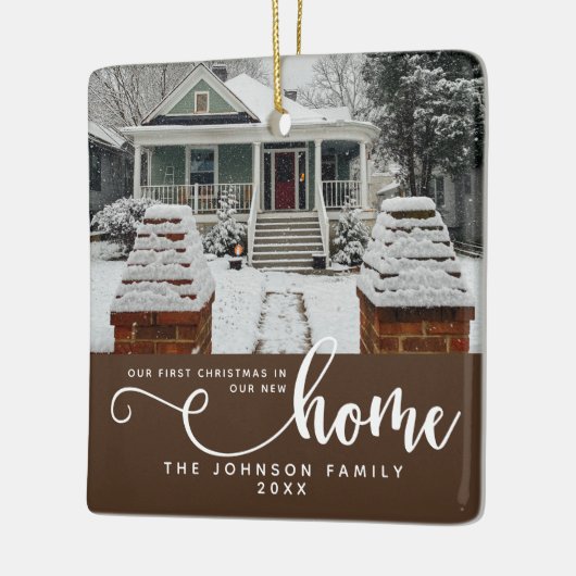 Gepersonaliseerd onze eerste Kerstmis in ons nieuw Keramisch Ornament (Links)