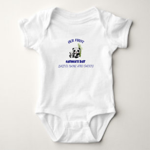 GEPERSONALISEERD ONZE EERSTE VADERDAG PANDA MATCHI ROMPER