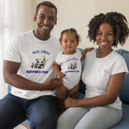 GEPERSONALISEERD ONZE EERSTE VADERDAG PANDA MATCHI T-SHIRT