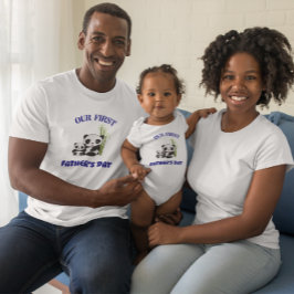 GEPERSONALISEERD ONZE EERSTE VADERDAG PANDA MATCHI T-SHIRT