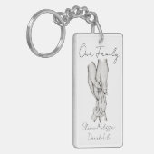 Gepersonaliseerd Onze Familie van 4 Sleutelhanger (Voorkant Links)