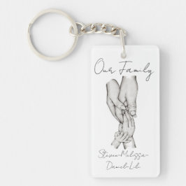 Gepersonaliseerd Onze Familie van 4 Sleutelhanger