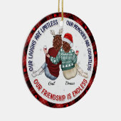 Gepersonaliseerd Onze lach is grenzeloos - Bestie Keramisch Ornament (Rechts)