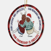 Gepersonaliseerd Onze lach is grenzeloos - Bestie Keramisch Ornament (Links)