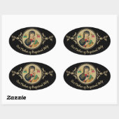 Gepersonaliseerd Onze Moeder van Altijddurende Hul Ovale Sticker (Vel)