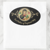 Gepersonaliseerd Onze Moeder van Altijddurende Hul Ovale Sticker (Tas)