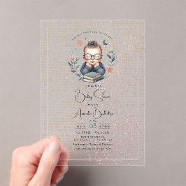 Gepersonaliseerd Onze Volgende Hoofdstuk Baby Show Acryl Uitnodigingen
