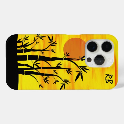 Gepersonaliseerd oosterse zonnebank Bamboo Case-Mate iPhone Case (Achterkant (horizontaal))