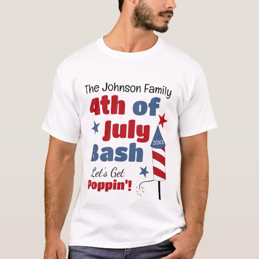 Gepersonaliseerd op 4 juli Bash T-Shirt (Voorkant)