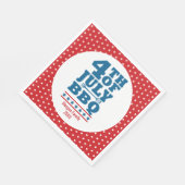 Gepersonaliseerd op 4 juli BBQ Party Red Star Servet (Hoek)