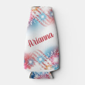 Gepersonaliseerd op 4 juli Fireworks Flesjeskoeler (Voorkant)