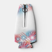 Gepersonaliseerd op 4 juli Fireworks Flesjeskoeler (Achterkant)