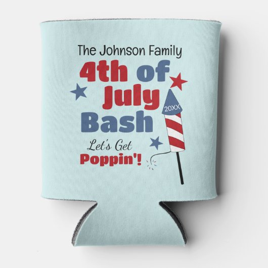 Gepersonaliseerd op 4 juli Koelbox Blikjeskoeler (Voorkant)