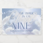 Gepersonaliseerd op Cloud Nine 9 Pampas Vrijgezell Sparkling Wijnetiket (Enkel label)