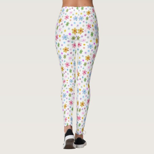 Gepersonaliseerd op maat gemaakt bloemenpatroon Wa Leggings (Achterkant)