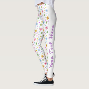 Gepersonaliseerd op maat gemaakt bloemenpatroon Wa Leggings