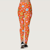 Gepersonaliseerd op maat gemaakt rood bloemmotief leggings (Achterkant)