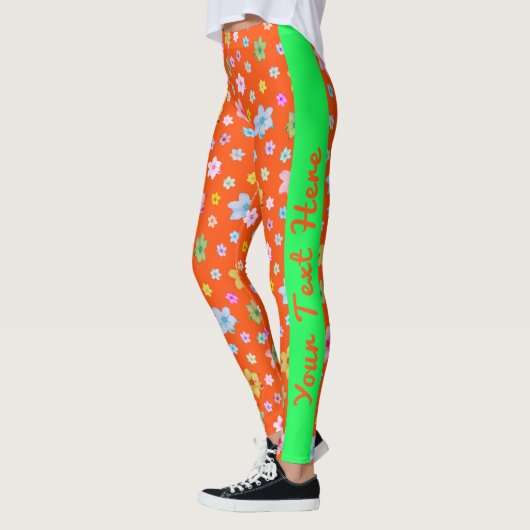 Gepersonaliseerd op maat gemaakt rood bloemmotief leggings