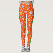 Gepersonaliseerd op maat gemaakt rood bloemmotief leggings