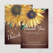 Gepersonaliseerd op maat robuust chic zonnebloem s bedankkaart (Voorkant / Achterkant)