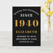 Gepersonaliseerd op zaterdag 1940 Elegant Black Go Kaart (Gele Bloem)