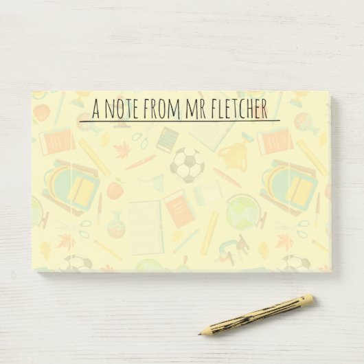 Gepersonaliseerd opleidingspatroon post-it® notes (Op bureau)