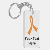 Gepersonaliseerd Oranje bewustmakingslint Sleutelhanger (Voorkant Links)