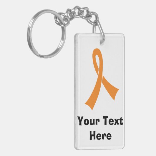 Gepersonaliseerd Oranje bewustmakingslint Sleutelhanger (Voorkant Links)