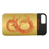 Gepersonaliseerd Oranje draak 2 iPhone 7 Hoesje (Achterkant (Horizontaal))