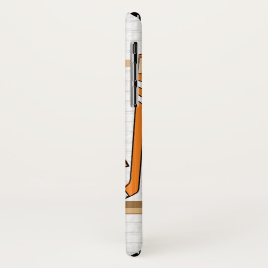 Gepersonaliseerd Oranje en wit ijs Hockey Jersey Case-Mate iPhone Case (Achterkant/links)