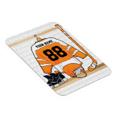 Gepersonaliseerd Oranje en wit ijs Hockey Jersey Magneet (Rechterzijde)